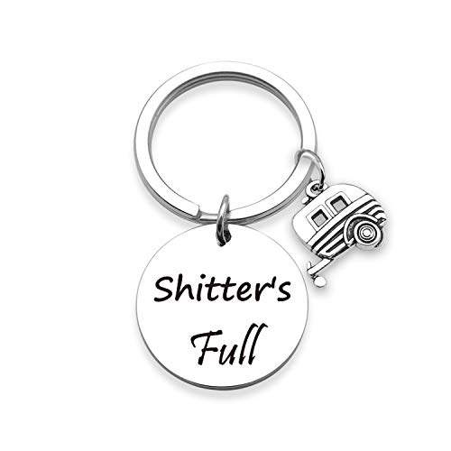 EIGSO Shitter's Full Keychain Camper Keyring RV Keychain Camping Keychain Camping Lovers Gift Trailer Vacation Jewelry (Shitter's Full Keychain) …