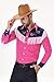 Muztagata Men's Western Cowboy Fringe Shirts Long Sleeve with Embroidered Rose Button Down Hippie Shirt-Large