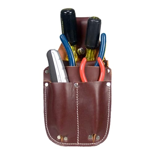 Occidental Leather Pocket Caddy - Brown - 4 Pockets & Tool Holders - Belt Compatibility Up to 2