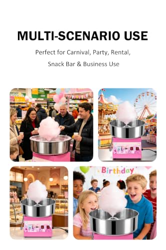 Image of Commercial Cotton Candy Machine 1000W - 15 inch Stainless Steel Bowl