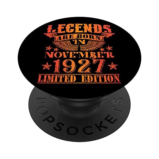 Cumpleaños Noviembre 1927 Edición Limitada Regalo Vintage PopSockets PopGrip Intercambiable