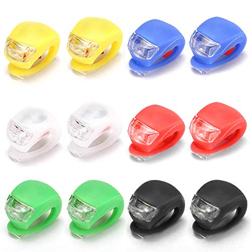 12 Stück LED Fahrradlicht, LED Sicherheitslicht Silikon Leuchte, Leuchte wasserdichte Ultra Bright Blinklicht Taschenlampe, wasserdicht Fahrradlichter