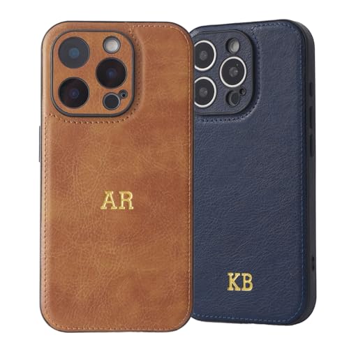 TFLIVAHL Gold Initials Leather Case