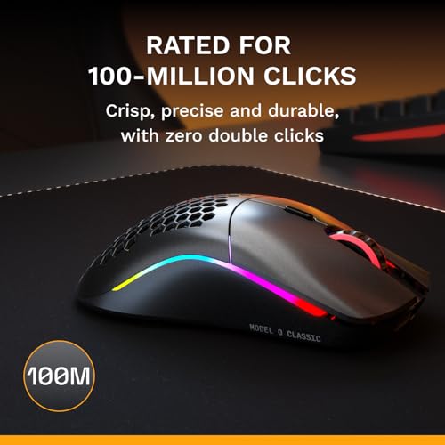 Image of GLORIOUS Model O Classic Wireless PC Gaming Mouse - Low Latency, 19k DPI Sensor, Lightweight Honeycomb 69g, Customizable RGB, 100M Click Mechanical Switches, Programmable Buttons - Black