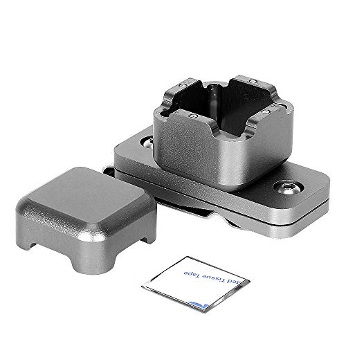 Piku Pool Billiard Cue Chalk Holder Pocket Magnetic Aluminium with Replacement Metal Pads & Belt Clips Billiard Cue Chalk Box Snooker Practical Tool Accessory-1SET (Square-Grey)