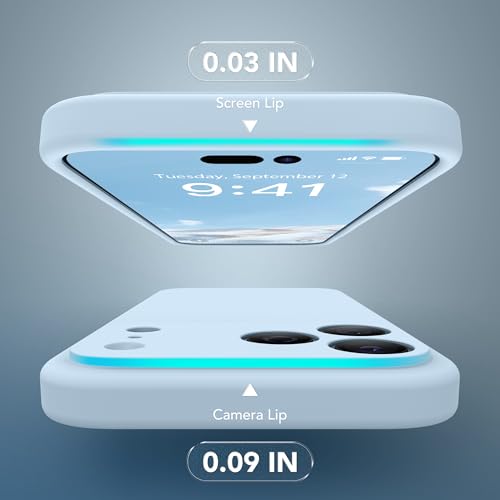 Image of Magnetic for iPhone 17 Pro Max Case, Compatible with MagSafe, [Full Camera Protection][Screen Protector] Silicone Shockproof Protective Phone Case for iPhone 17 Pro Max 6.9 inch, Light Blue
