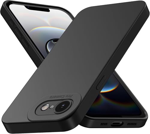 Coque iPhone 16E élégante au fini mat noir avec contours d'objectifs surélevés