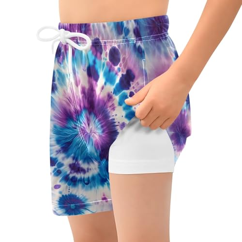 Toddler Boys Swimwear Swim Trunks with Compression Liner 4T Bacterial Colony Abstract2