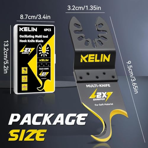 Image of KELIN 6PCS Titanium Oscillating Tool Blades, Universal Multitool Blades