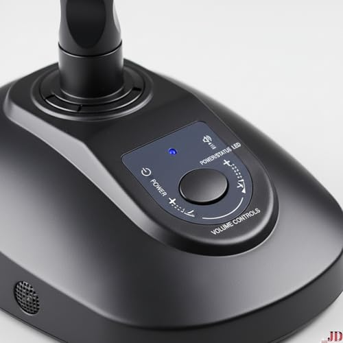 Image of Drumstone 𝟏+𝟏 𝐲𝐞𝐚𝐫 𝐰𝐚𝐫𝐫𝐚𝐧𝐭𝐲 Professional Desktop Microphone, Table Top Mic with Digital Display, Silent Mute Switch for Conference Room, Office, Laptop, PC