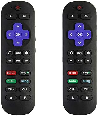 Replacement Remote Control Compatible with Roku Player with 9 More Learning Keys to Control TV Soundbar Receiver All in One (Not Compatible with Roku Stick) (2 Pack)