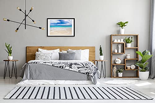 Affiche Décoratif 60x40 cm Plage Tropicale avec cadre en bois et tableau MDF - 3