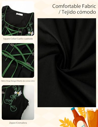 JASAMBAC Dirndl Dresses Women, 3 Piece Oktoberfest Costumes, German Bavarian Dress for Halloween Carnival3