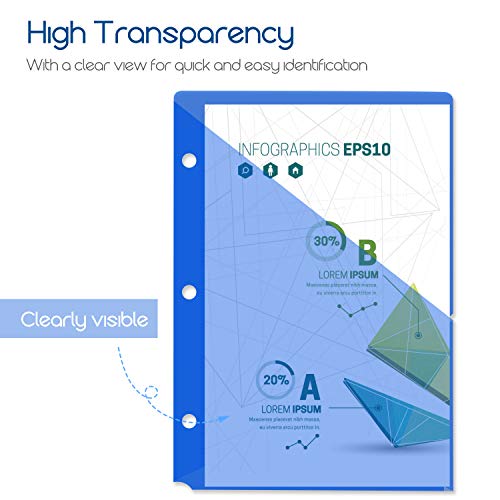 image for Ktrio Plastic Mini Sheet Protectors 5.5 x 8.5 inch Assorted Colors, Pa