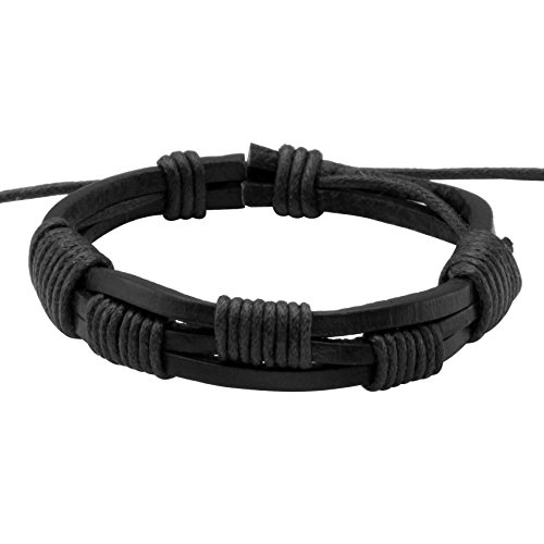 Eigso 6 Pcs Braided Leather Bracelets For Men And Women Punk Biker Cuff Bracelet Adjustable With Wood Beads #TOP3