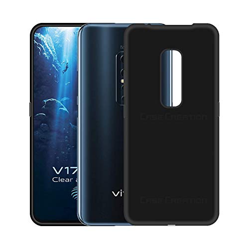 Image of Case Creation Luxurious OG Series for Vivo V17 Pro Case Cover,Anti-Dirty Slim Case Frosted Matte Cute Candy TPU Raised Bezel (Splash of Color) Back Cover for Vivo V17 Pro -Black