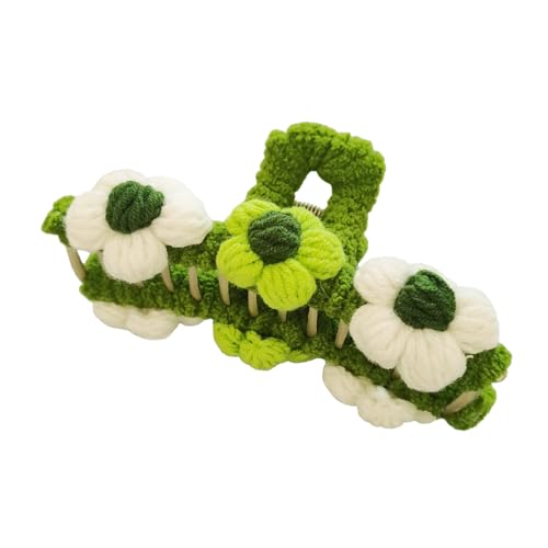 WOCATS Hair Claw Clips Gold Shark Barrette Metal Hair Clamps - Handmade crochet metal shark clips for Thick Hair, Metal Hair Claw Clips for Women & Cute Hair Clips (green)