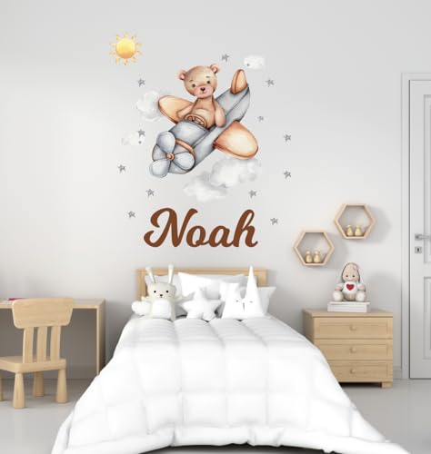 Vinilos Decorativos de Osito y Avión para Cuarto Infantil miniatura 4