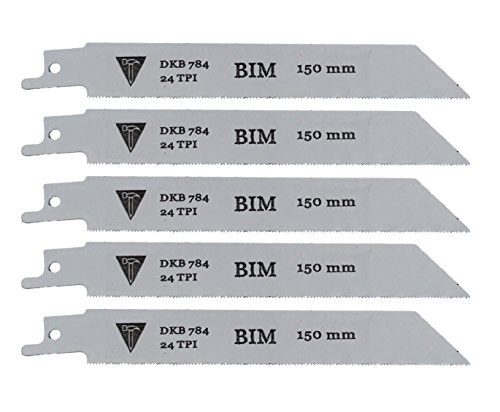 5 x DKB Säbelsägeblätter Säbelsäge Sägeblätter Tigersäge Bi Metall 150 mm Cover