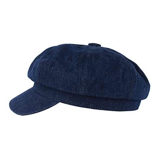 Gorra tipo Newsboy de mezclilla para mujer miniatura 3