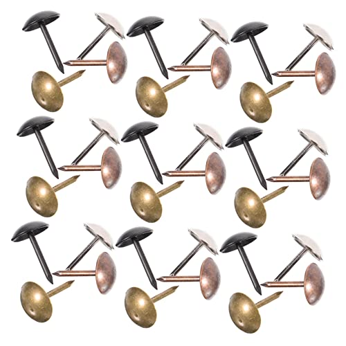 Veemoon 200pcs Upholstery Tacks Heavy Duty Decorative Nails Retro Bubble Nails for Furniture Upholstery Black Color