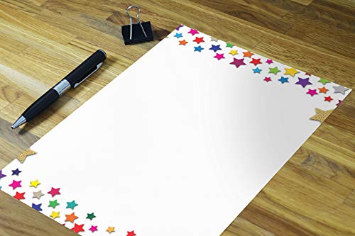 Star Stationery - 8.5 X 11-60 Letterhead Sheets - Star Border Letterhead (Stars) #TOP1