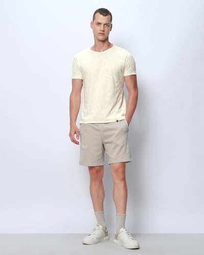 Image of Bewakoof Men's Cotton Solid Regular Fit Half Sleeve Round Neck T-Shirt | Bewakoof Air 1.0 | Tshirt for Men Cotton| Casual Wear | Street Wear