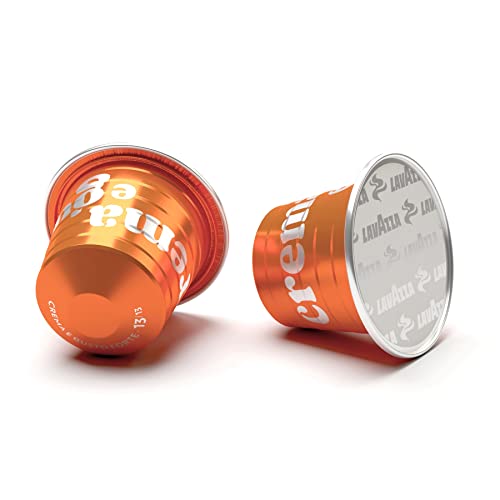 Lavazza Crema e Gusto Forte, 80 cápsulas de aluminio compatibles con máquinas originales Nespresso*, con notas de cacao y madera, arábica y robusta, intensidad 13/13, tostado oscuro