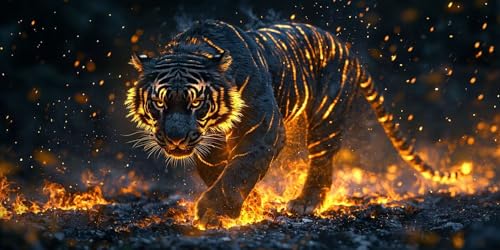 Peinture diamant tigre xxl pour décoration murale salon et maison