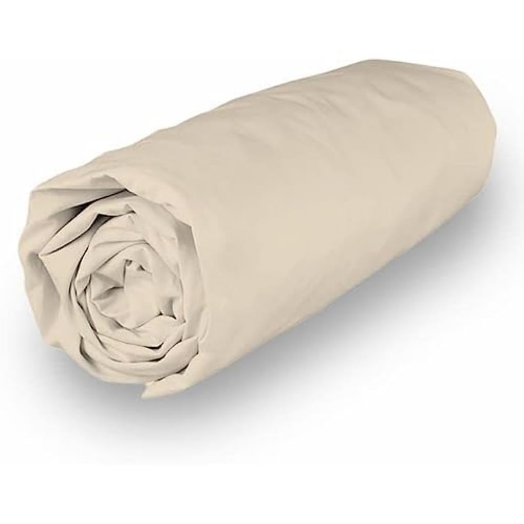 Soleil d'Ocre Notable Fitted Sheet, Cotton, ECRU, 180 x 200 cm