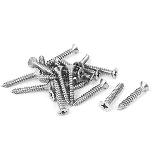 Tornillo autorroscante M4x25 acero inoxidable 304 cabeza plana Phillips 20 pcs miniatura 1