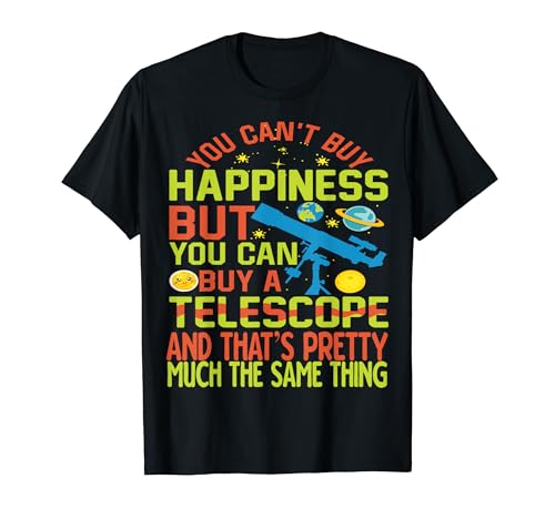 Compre un telescopio Felicidad para la constelación de astronomía Geeks Camiseta