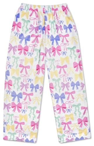 Image of iscream Big Girls Silky Soft Pretty Print Plush Fleece Pants - Pastel Dreams Collection