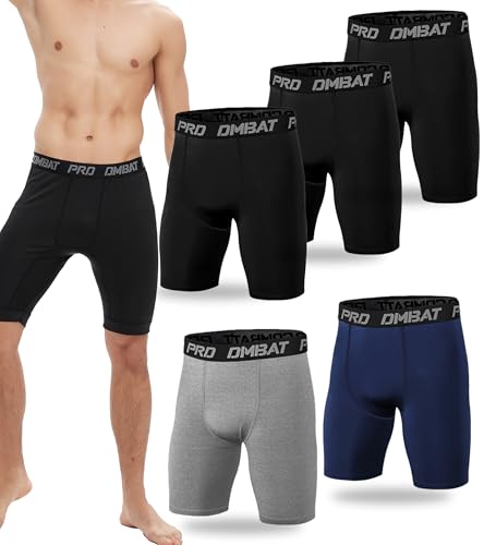 5 Pack Compression Shorts for Men Spandex Sport Shorts Athletic Workout Running Quick Drying Compression Underwear