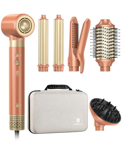 webeauty Doble Voltaje 7 in 1 Secador Pelo Nueva Actualización,110,000RPM/Min,30M/S,1400W Secador con Cepillo de Aire,Plancha de Aire, Difusor,Rizadores de Aire,500 Millones de Iones Negativos webeauty Doble Voltaje 7 in 1 Secador Pelo Nueva Actualización,110,000RPM/Min,30M/S,1400W Secador con Cepillo de Aire,Plancha de Aire, Difusor,Rizadores de Aire,500 Millones de Iones Negativos