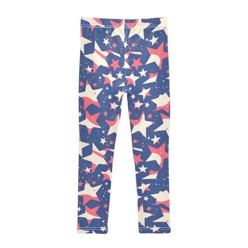 KLL 4th July American Independence Day Toddler Girls' Basic Leggings Stretch High Waisted Yoga Pants Gym2