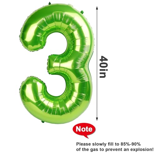 Image of 5 Balloon Numbers, 40In Green Balloons for Party Birthday Decorations | Eye-catching Appearance, Perfect Decorative Centerpieces, Convenient Self-sealing Structure, Widely for Various Occasions