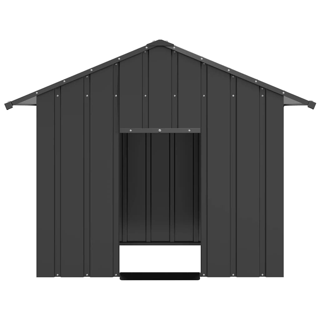 Chenil d'extérieur pour Chien, Enclos Niche Cage pour Chien Métal Niche pour Chien avec Toit Noir 131x101x102 cm Acier galvanisé