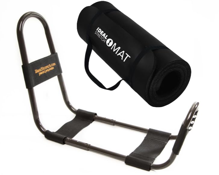 IdealStretch & Mat - The Ultimate Pain Relief & Enhanced Flexibility Bundle: Original Hamstring, Lower Back, & Calf Stretching Device Plus Premium 1-Inch Thick, Non-Slip, NBR Yoga & Exercise Mat