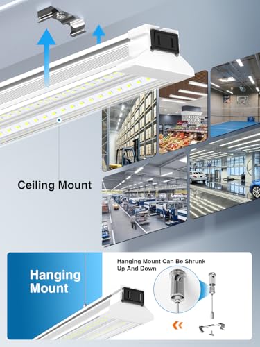 Image of Super Bright Upgrade 60W 4' LED Shop Lights 4FT 10 Pack Linkable 9000LM | 5000K 48 inch Ceiling Lighting LED Garage Lights With Plug in For Garage Lighting,Barns,Attics,Utility Room,Shed,Tool Room