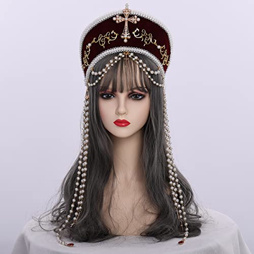 Victorian Vintage Headwear For Women Pilgrim Costume Accessory Anne Boleyn Hat Elizabethan Tudor Coronet (Style-02) #TOP2