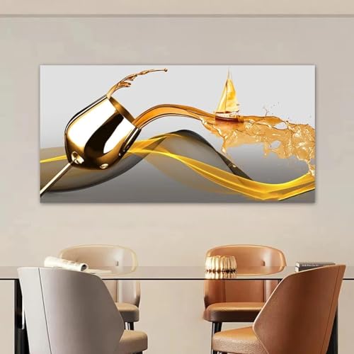 Toile de peinture verre de vin pour décoration de maison moderne