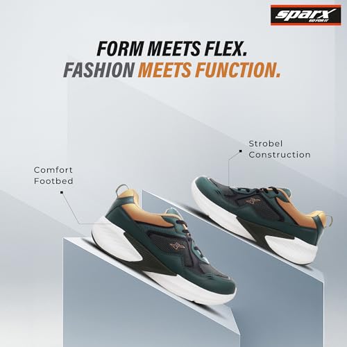 Image of SPARX Sports Running Shoes for Men - Lightweight Breathable Lace-Up Athletic Shoes with Cushioned Comfort, Shock Absorption, Durable Grip, Flexible Sole & Everyday Walking Performance