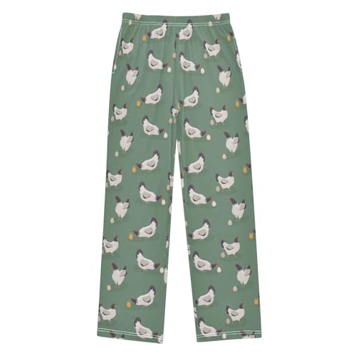ZZXXB Hen and Egg Boys Long Pants Soft Trousers Elastic Waist Kids Lounge Bottoms with Pockets S-XL
