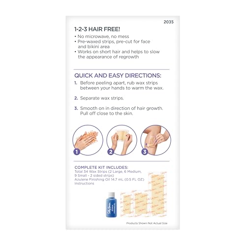 Image of Sally Hansen Wax Kit Wax Strips for Face & Bikini| Vegan, Dermatologist Tested, Long-Lasting Smooth Skin | 20 Count, Pack of 2