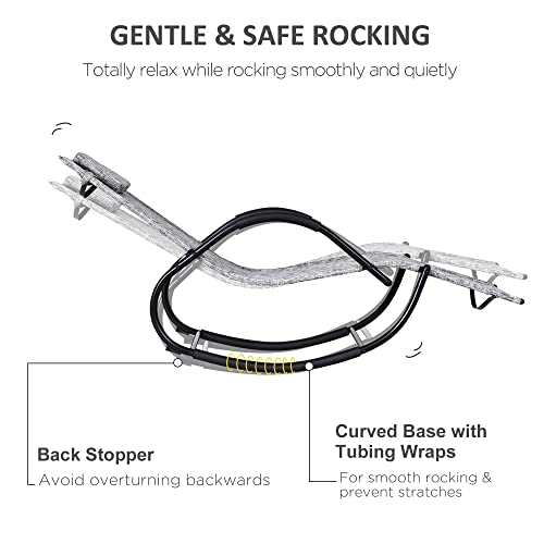 Outsunny Outdoor Rocking Chair, Chaise Lounge Pool Chair For Sun Tanning, Sunbathing Rocker, Armrests & Pillow For Patio, Lawn, Beach, Large, Gray #TOP4