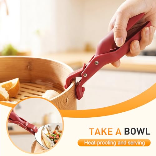 3 Pcs Hot Plate Grippers, 2026 Upgraded Multi Purpose Hot Plate Gripper, Anti-Scald Bowl Dish Grippers for Kitchen (3 Colors-B) #3