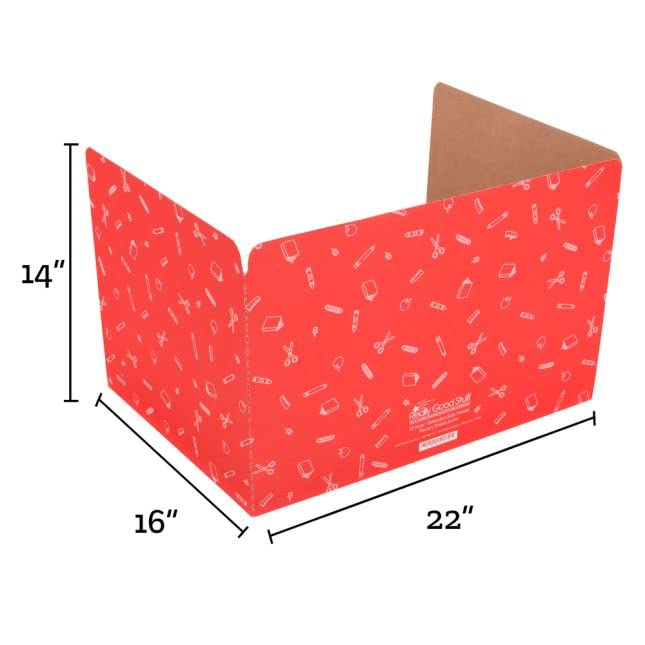 Image of Really Good Stuff Large Privacy Shields Set of 12, Red, Matte Finish