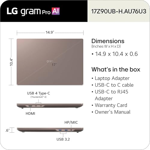Image of LG gram Max 17 Touchscreen Laptop, Intel Ultra 7 355, 32GB DDR5, 1TB SSD