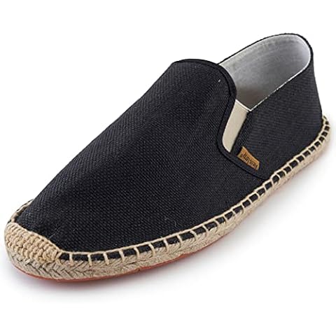Alexis Leroy Men's Canvas Slip on Flat Espadrille Shoes Black 7-7.5 US… Cover